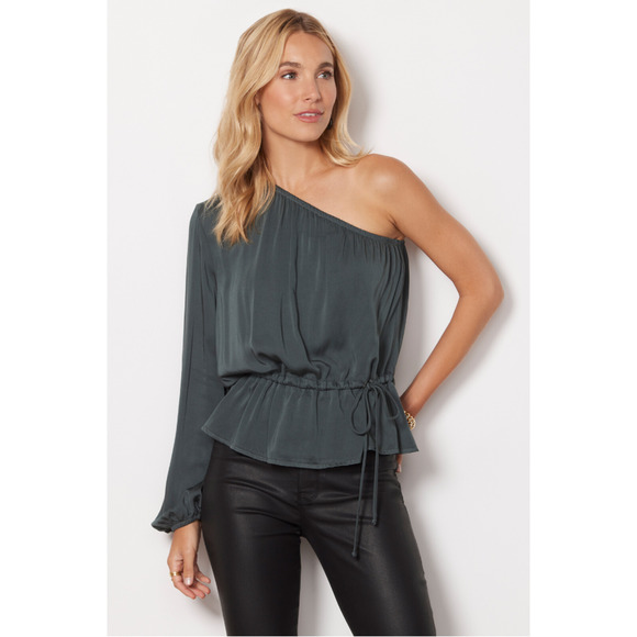 CLOTH & STONE NWT Luxe Satin One Shoulder Top // S - Picture 2 of 13
